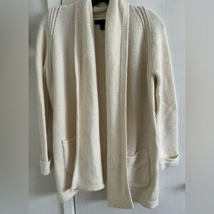 J. Crew Open Front Cardigan Cream Sweater